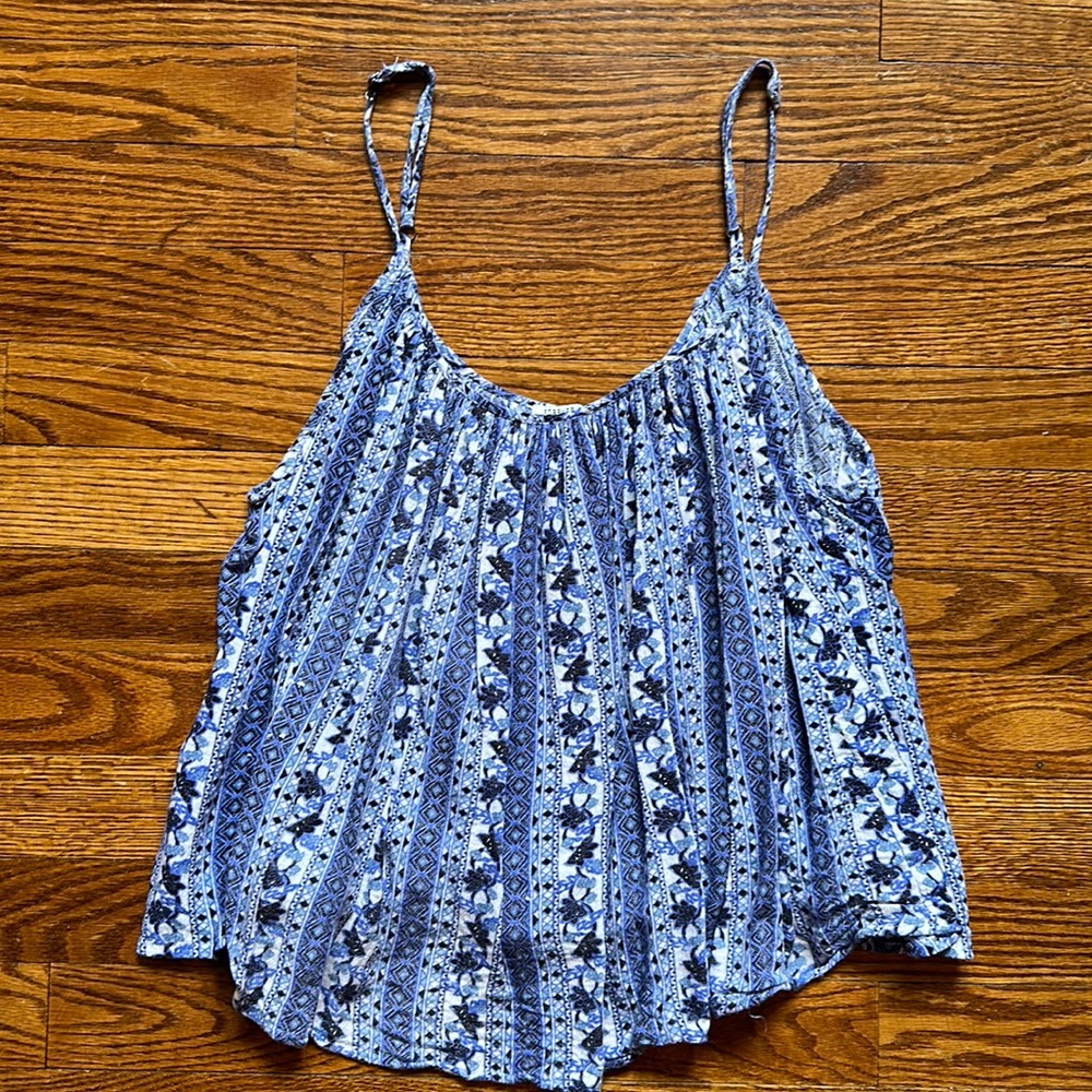 Forever 21 Blue Patterned Tank Top